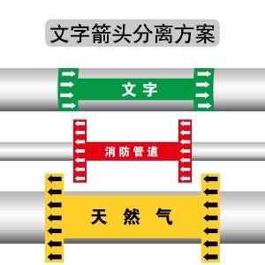 管道标识 （文字箭头分离方案）15×80cm