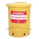油渍废弃物防火垃圾桶（黄色）10加仑37.90升 WA8109300Y