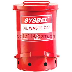 油渍废弃物防火垃圾桶（红色）14加仑53升 WA8109500