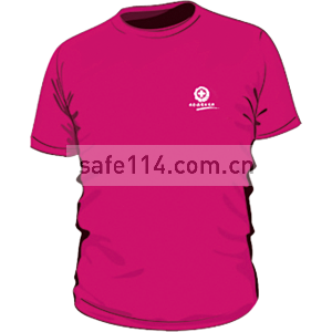 安全文化衫（纯棉莱卡圆领）（玫红色）